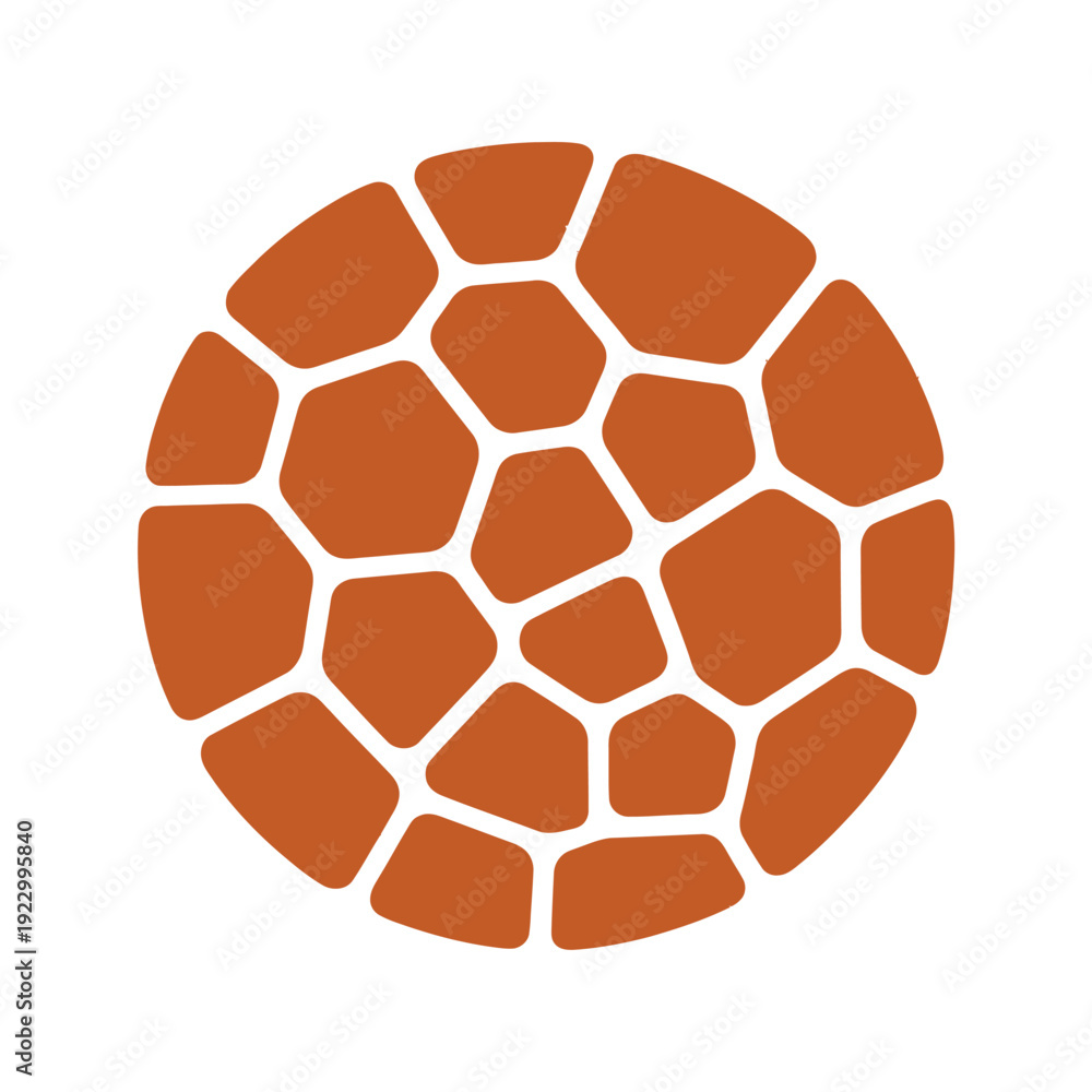 Obraz premium Geometric animal pattern contained within a solid orange circle.