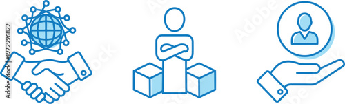 Collaboration, support, and logistics in teamwork dynamics isolated on transparent background, Vector