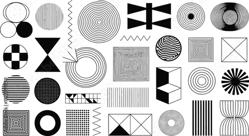 Black and white vector icon set with business email symbols for web and design use