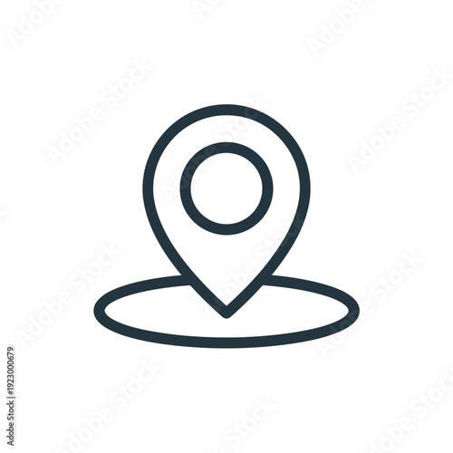 Location pin icon marks a specific spot on a geographical map interface.