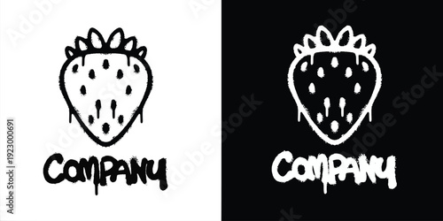 Graffiti Strawberry logo vector design