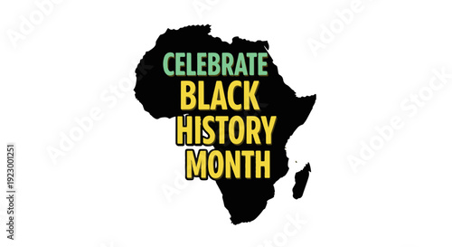 Bold Typography celebrate Black History Month with Subtle African Map Promoting Cultural Observance