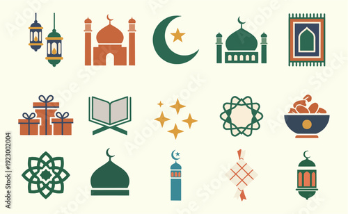Islamic Symbols and Icons Collection.