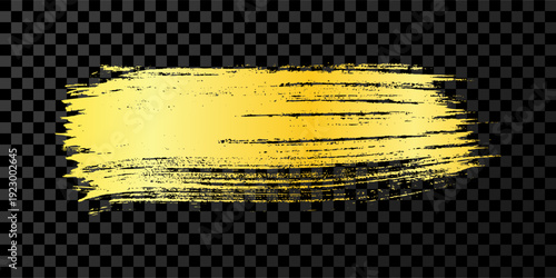 Gold brush stroke on white background