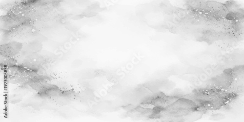A dramatic abstract grunge background featuring a dark stormy sky with sun rays piercing through white clouds over a misty mountain landscape