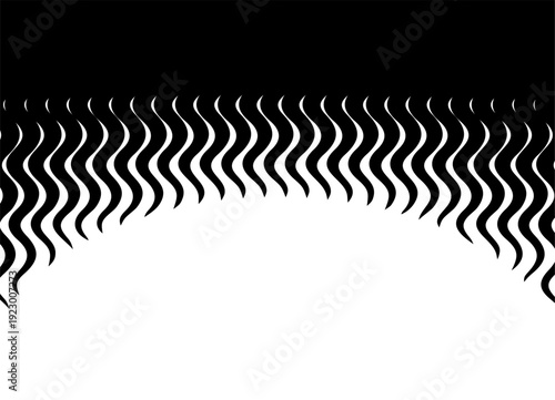 Vector transition from black to white. Modern design element, Vector background of vertical wavy lines for covers, advertising, packaging, labels, posters. Arch, semicircle