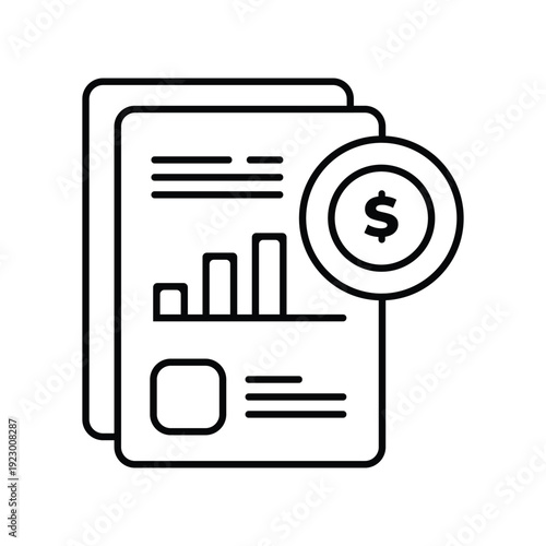 Finance and Economy Chart with Dollar Coin Icon