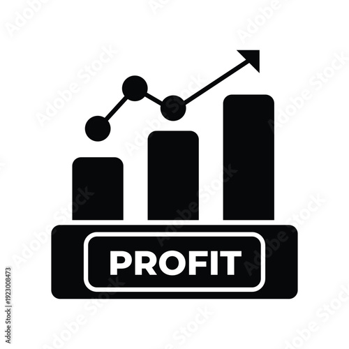 Profit growth graph for finance and economy growth illustration