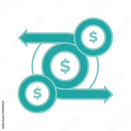 Finance and economy cycle currency flow and money exchange