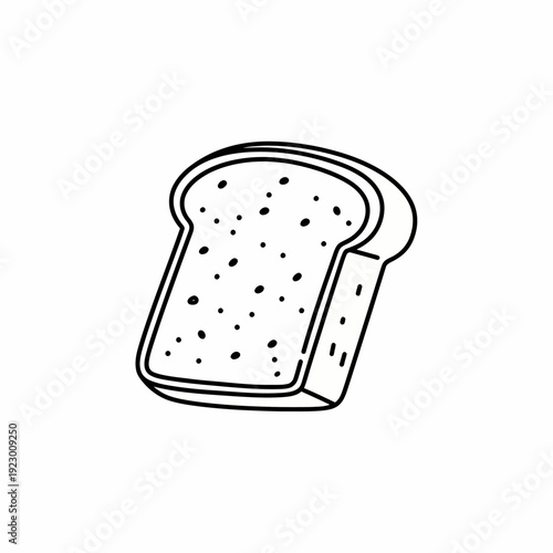 An outline image of bread slice, simply illustrated with a minimal style. It can be used as a graphic element in various designs.