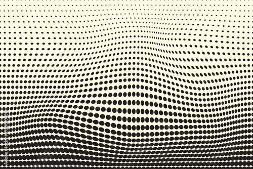 Vector halftone distortion with optical illusion effect. Template for Banner, background and etc.