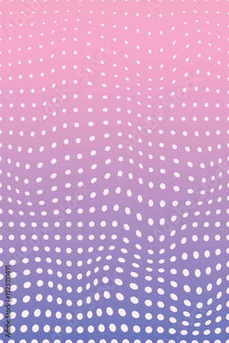 Vector halftone dots texture with wavy motion effect on soft pastel backdrop. Template for Banner, background and etc.