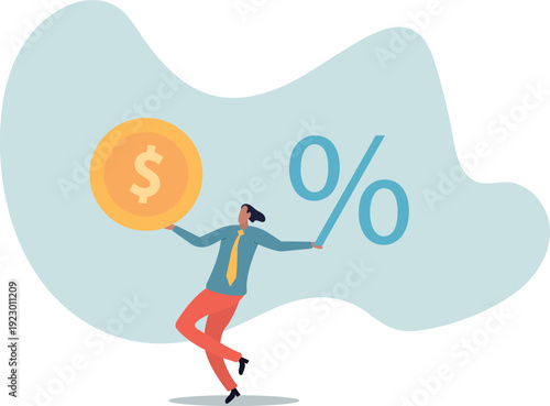 Lending, mortgage or loan interest rate, financial credit, economy growth or income tax calculation,human life and situation.