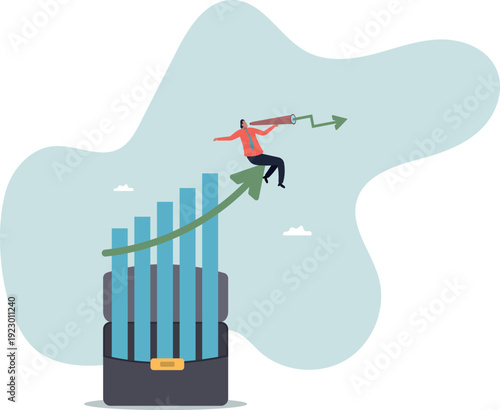 Economic growth forecast, GDP prediction or business vision to grow investment or business,human life and situation.