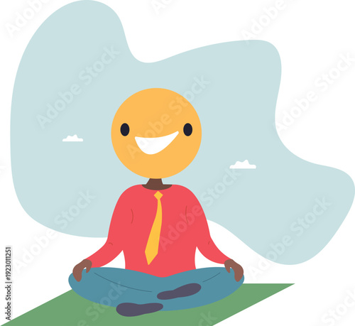 Job satisfaction, employee happiness or optimistic attitude, cheerful morality or endorphins for positive thinking,human life and situation.