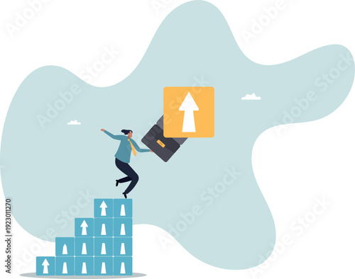 Business growth, career improvement or investment earning profit, personal development,human life and situation.