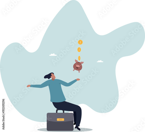 Frugality, savings for prosperity or financial success, building wealth or thrifty,human life and situation.