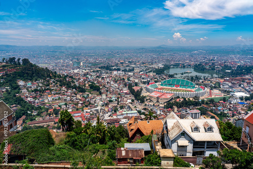 Madagascar, view over the city of Antananarivo.