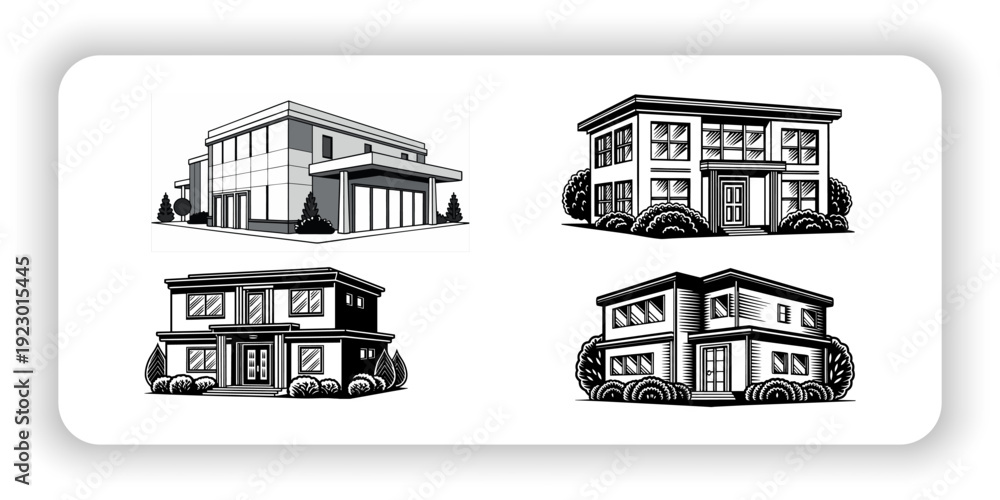 Fototapeta premium set of houses icons