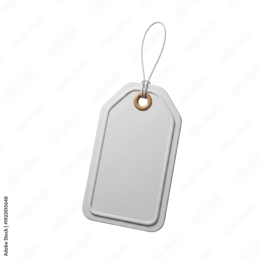 Fototapeta premium Blank white price tag with string