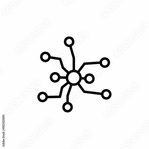 A modern, minimalist illustration of a technological circuit