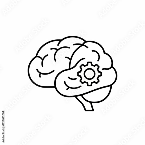 An abstract image of a brain with a gear, representing ideas and intelligence