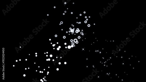 Wallpaper Mural Twinkling glitter stars animation with floating bubble motion effect. flat liquid bubble overlay, white cartoon blinking stars, fast line glitter motion, glowing light trails on black screen 4K Torontodigital.ca