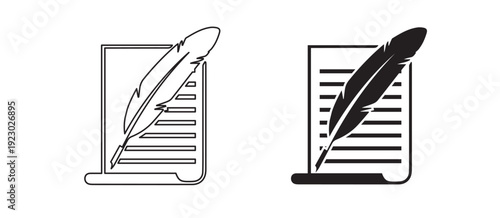 MobileFeather pen icon and document. Vector ilustration.