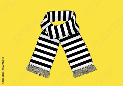 Black and White Striped Scarf.