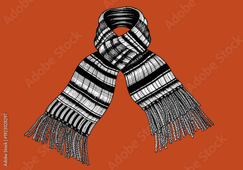 Handmade Striped Scarf with Fringe.