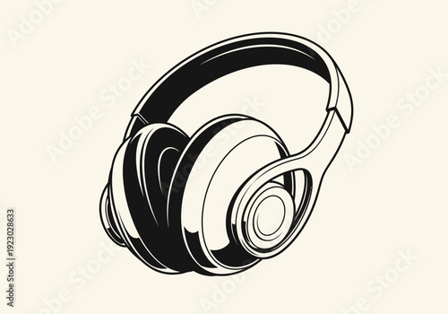 Stylish Headphones Illustration.