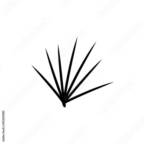 Abstract minimalist black spiky plant illustration.