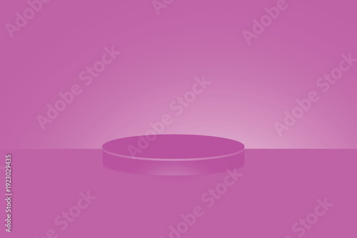 A vibrant pink podium on matching backdrop offers sleek presentation stage.