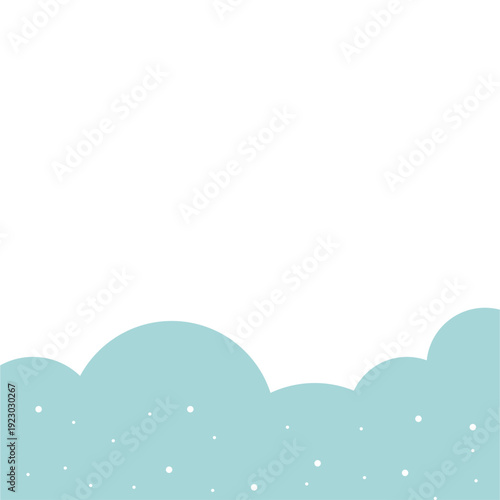 Abstract Blue Clouds with Snowflakes