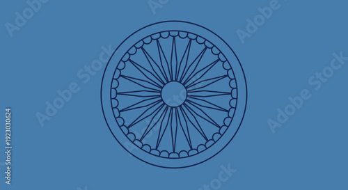 Dharmachakra Wheel Symbol Buddhism Icon.