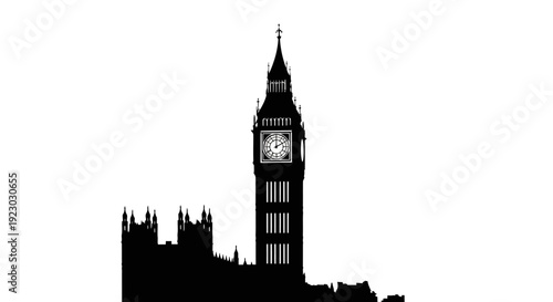 Big Ben Clock Tower Silhouette London.