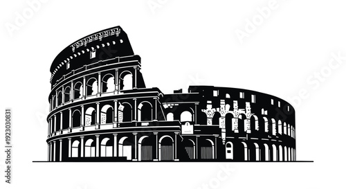 Colosseum Amphitheater Rome Historical Monument Building.