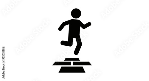 Person runs over obstacles in a graphic illustration byo 20