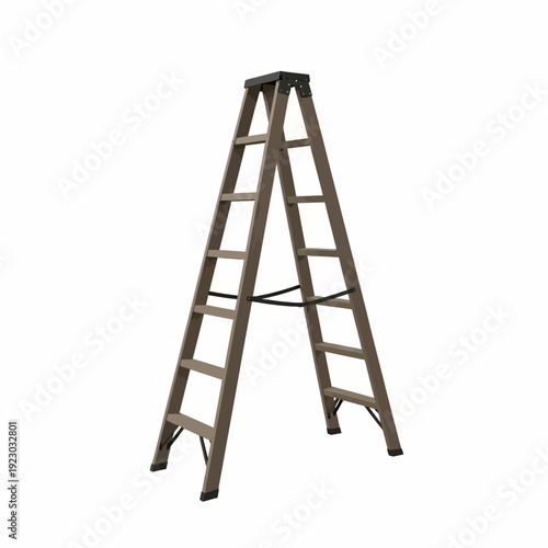 Aframe ladder on a white background.
