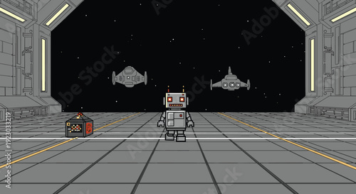 A minimalist illustration depicts a quiet city street corner at night. Perfect for backgrounds, concept art, or symbolizing urban isolation and contem