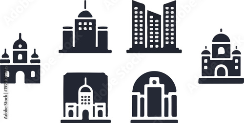 Business and finance icons charts documents and achievements