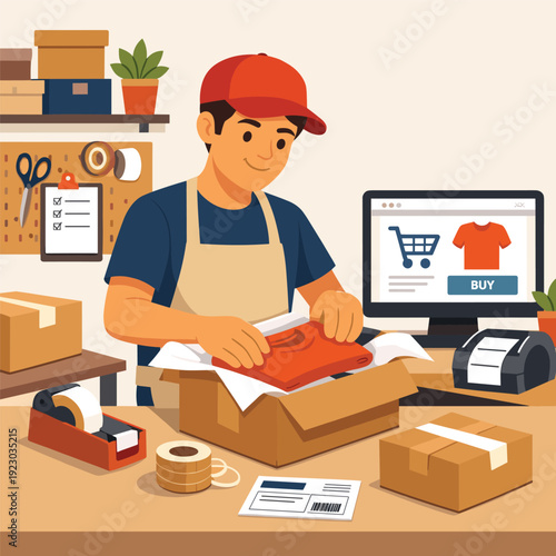 Employee packing apparel for online order fulfillment