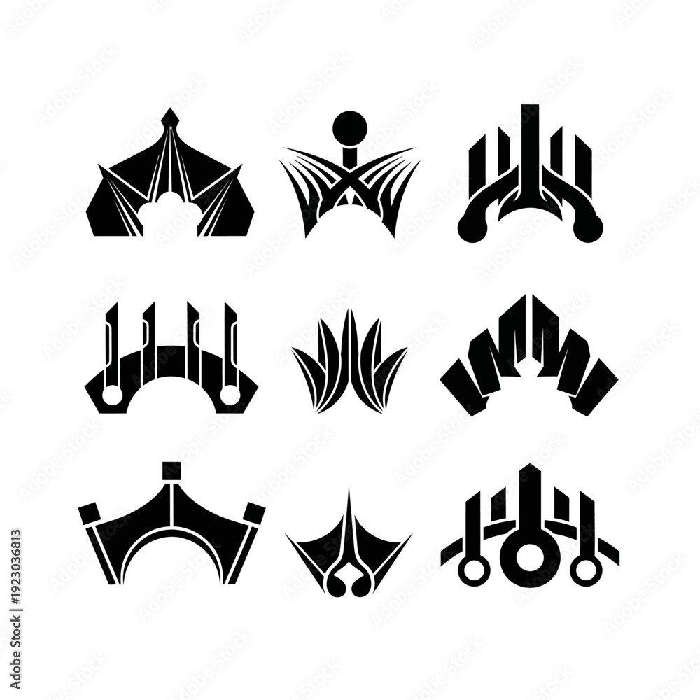 Fototapeta premium Collection of Abstract Geometric Logos and Symbols 3.