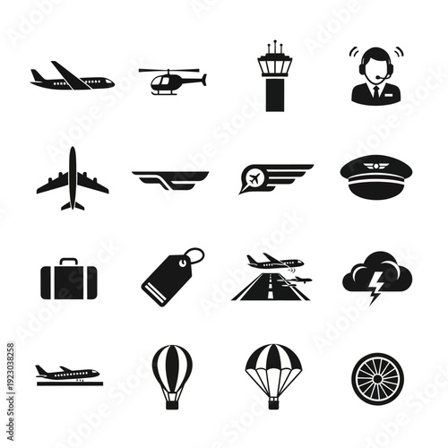 Collection of aviation and travel icons 1.