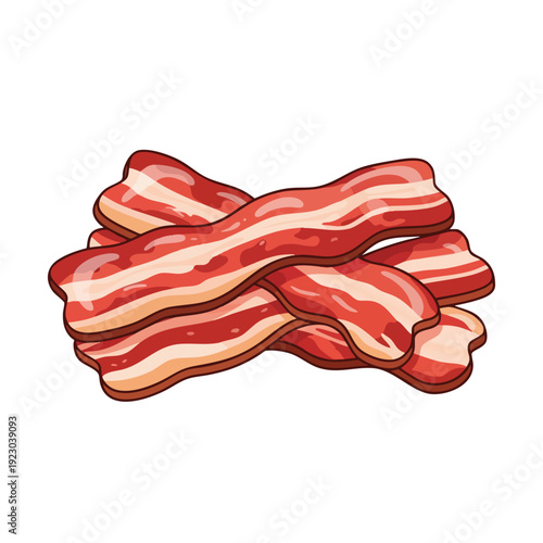 Raw Bacon Strips Illustration