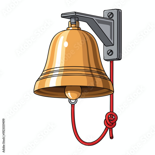 Brass School or Service Bell Illustration