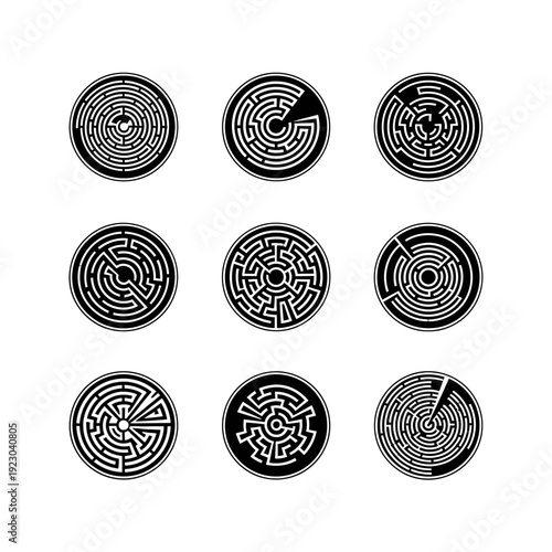Collection of Circular Mazes.