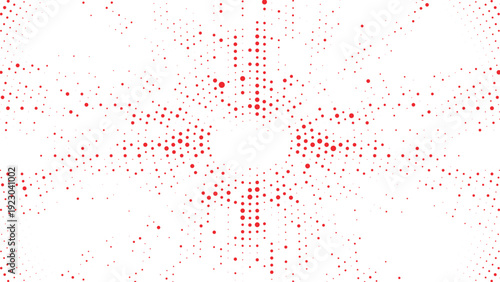 Red Dynamic Dot Particle Radial Background Vector for Creative Marketing Design, Great for advertising banners, event promotions, social media graphics, branding campaigns and energetic digital layout