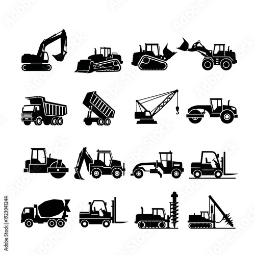 Collection of Construction Vehicle Silhouettes 1.
