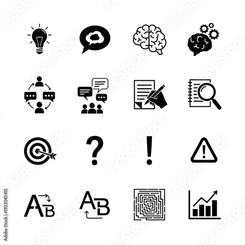 Collection of Icons Representing Business Concepts and Ideas.